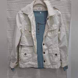 MAURICES CREAM UTILITY JACKET Women's  MEDIUM EUC